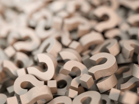 Infinite question marks, original 3d rendering