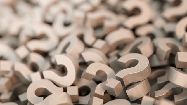 Infinite question marks, original 3d rendering